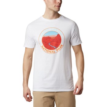 Columbia T-Shirt Heren, Tungsten Cotton Wit, 36IOVGNMA